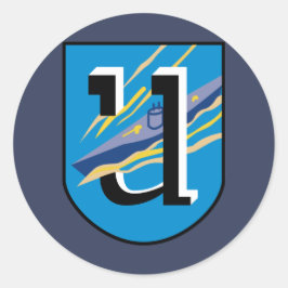 Pegatina Redonda Kriegsmarine 1ª flotilla en U Emblem