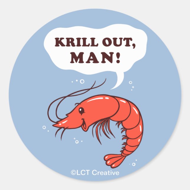 Pegatina Redonda Krill Out Man (Anverso)