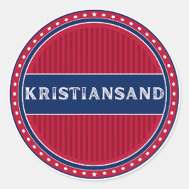Pegatina Redonda Kristiansand City Pride Emblem Norwegian Identity