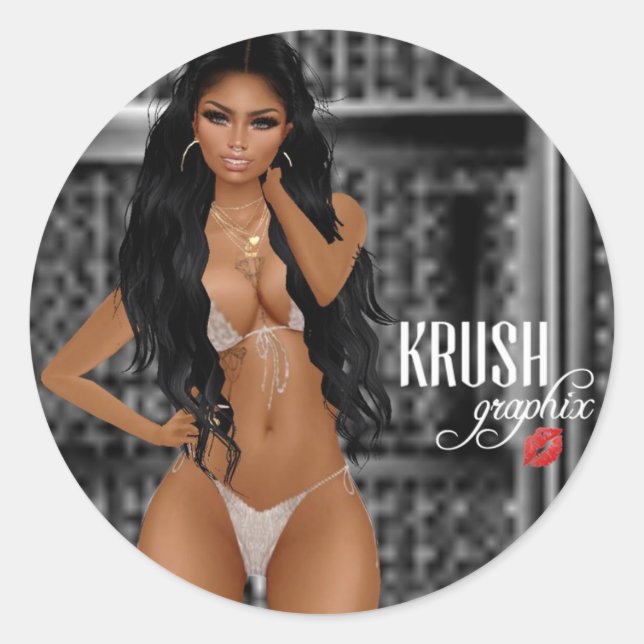 Pegatina Redonda Krush Graphix por Pegatinas de la novela Ahsek 06 (Anverso)