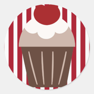 Pegatina Redonda KRW Chocolate Cherry Cupakes Stried