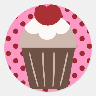 Pegatina Redonda KRW Chocolate Cherry Cupcake