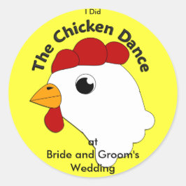 Pegatina Redonda KRW Custom Funny Chicken Dance Wedding