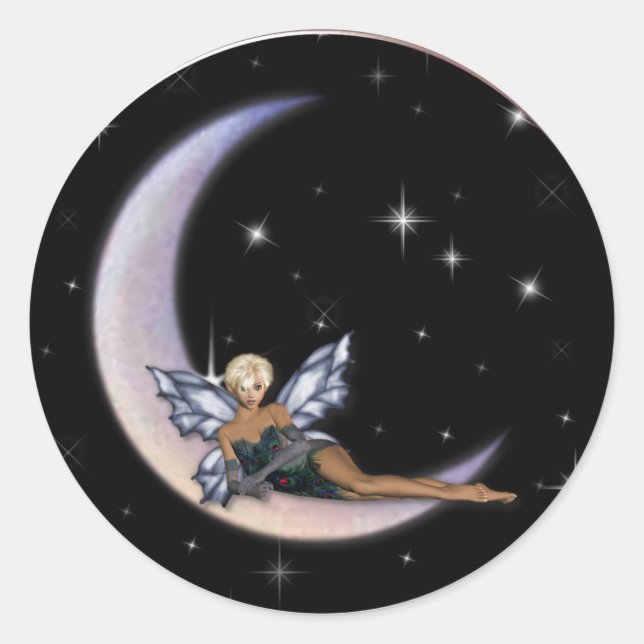 Pegatina Redonda KRW Moon Faery (Anverso)