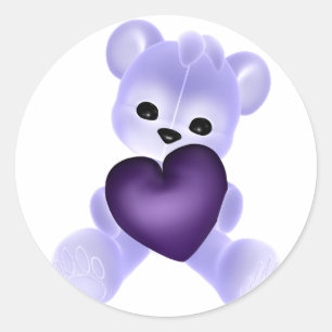 Pegatina Redonda KRW Purple Teddy