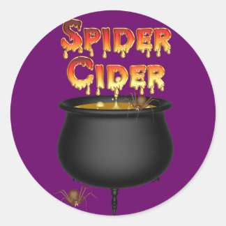 Pegatina Redonda KRW Spider Cider Halloween