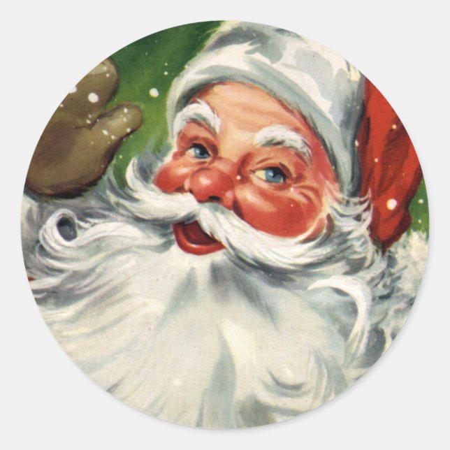 Pegatina Redonda KRW Vintage Santa Claus (Anverso)