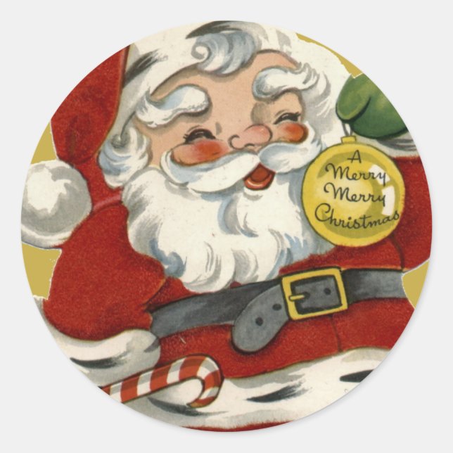 Pegatina Redonda KRW Vintage Santa Claus (Anverso)