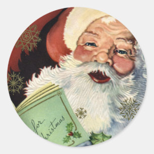 Pegatina Redonda KRW Vintage Santa Claus