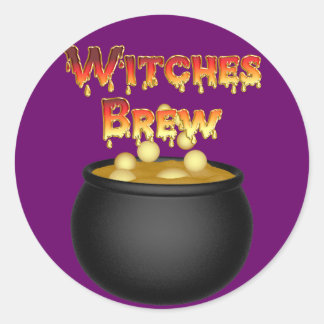 Pegatina Redonda KRW Witts Brew Cauldron Halloween