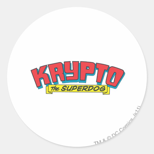 Pegatina Redonda Krypto el superperro (Anverso)