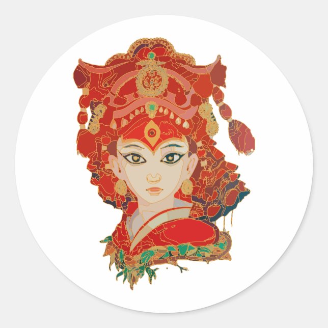 Pegatina Redonda Kumari (Anverso)