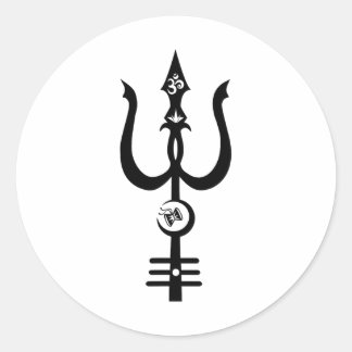 Pegatina Redonda Kundalini Shiva's Trident Design - Awesome Gifts 