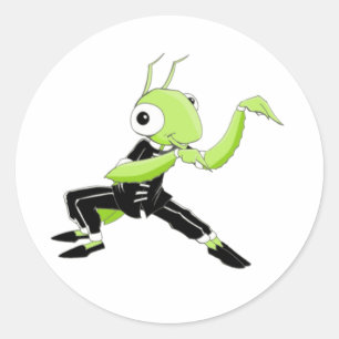 Pegatina Redonda Kung Fu Praying Mantis