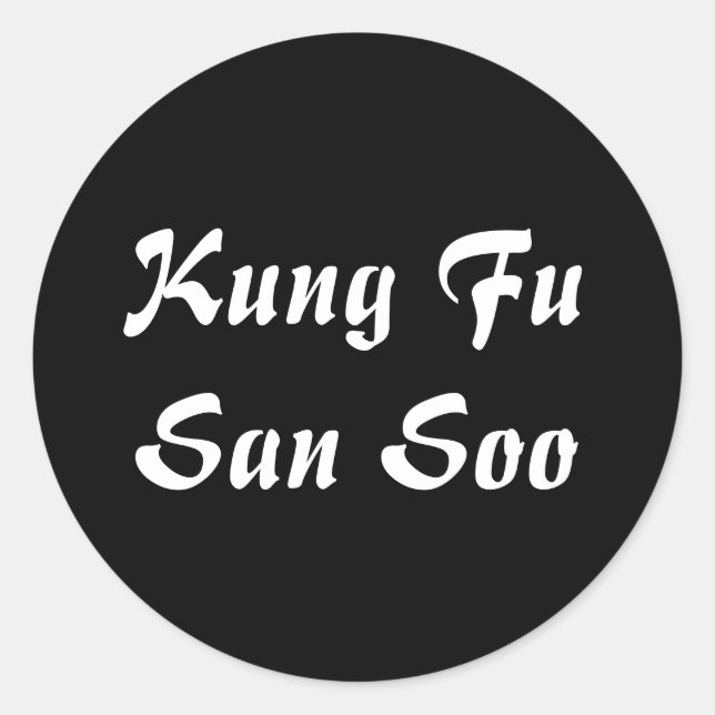 Pegatina Redonda Kung Fu San Soo (Anverso)