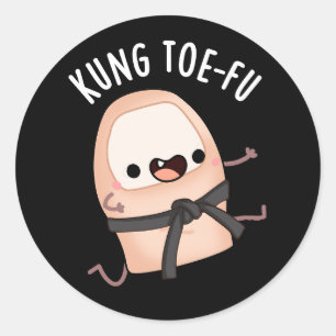 Pegatina Redonda Kung Toe-fu Dedo Gordo Divertido Castigo Fondo Osc