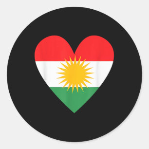 Pegatina Redonda Kurdistán da a los kurdos su rojava biji Newroz ku