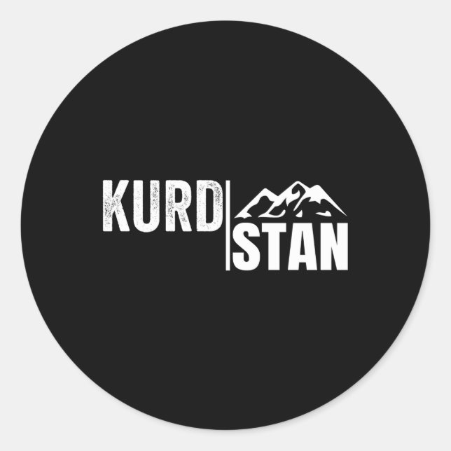 Pegatina Redonda Kurdistán kurdo Kurdistán (Anverso)