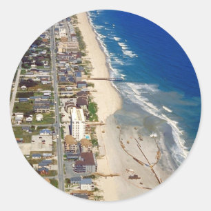 Pegatina Redonda Kure Beach North Carolina