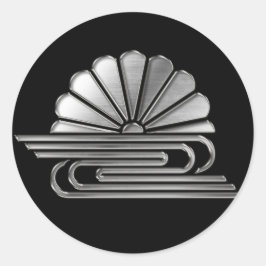 Pegatina Redonda Kusunoki Clan Kamon Silver Chrome