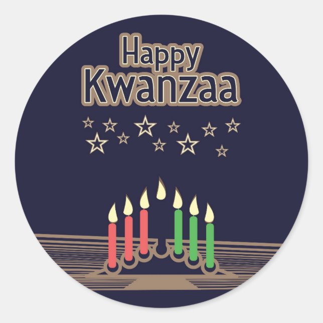 Pegatina Redonda Kwanzaa (Anverso)
