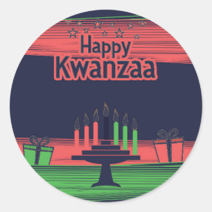 Pegatina Redonda Kwanzaa