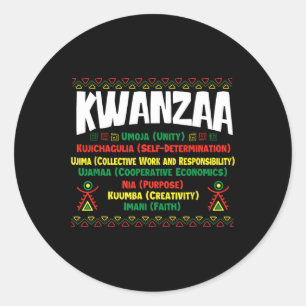 Pegatina Redonda Kwanzaa - Festival del Patrimonio Africano-Estadou