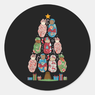 Pegatina Redonda L&amp para mujeres;d Enfermería de la mano de obra