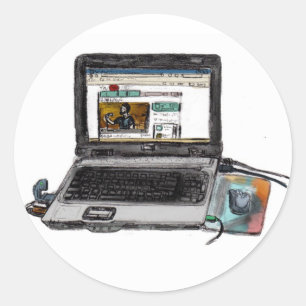 Pegatina Redonda L es para portátiles