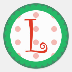 Pegatina Redonda L Monograma (Navidades caprichosos)