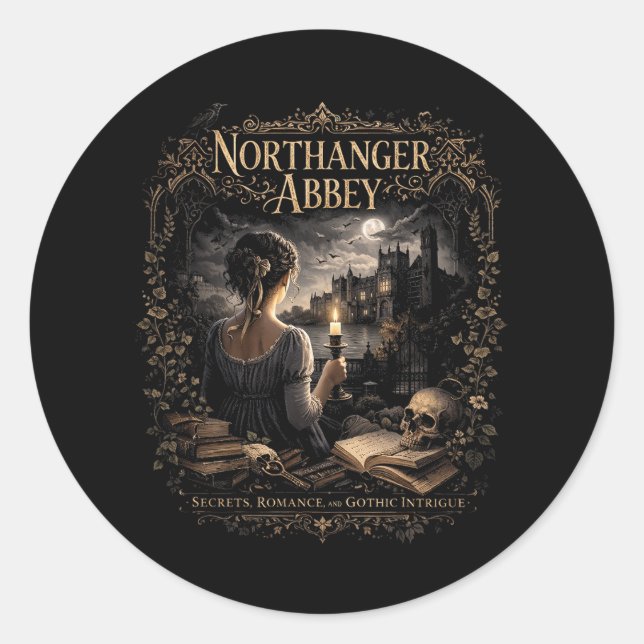 Pegatina Redonda La Abadía de Northanger (Anverso)