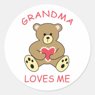 Pegatina Redonda La abuela me ama
