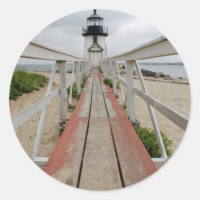 Pegatina Redonda La actual faro, el último de muchos (Anverso)