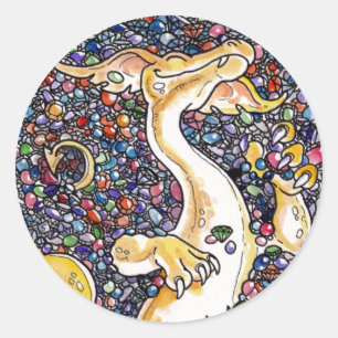 Pegatina Redonda La acumulación del dragón