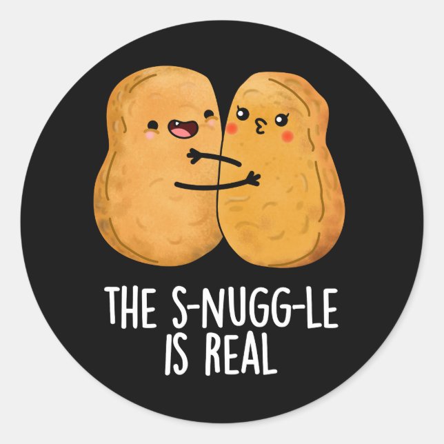 Pegatina Redonda La Acurrucijada Es Muy Graciosa Pun Oscuro BG (Anverso)