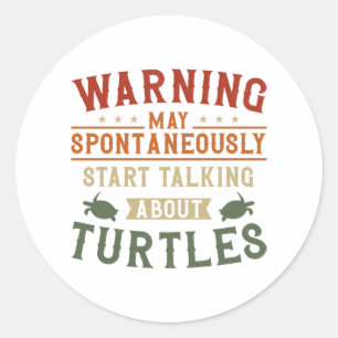 Pegatina Redonda La advertencia de tortuga marina puede