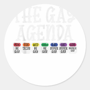 Pegatina Redonda La agenda gay es un divertido aliado directo del o
