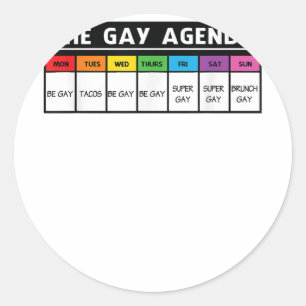 Pegatina Redonda La agenda gay - Orgullo LGBT