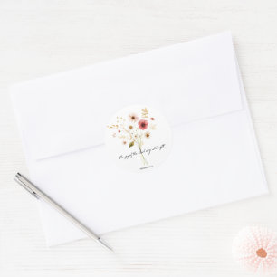 Pegatina Redonda La Alegría del Señor floral minimalista