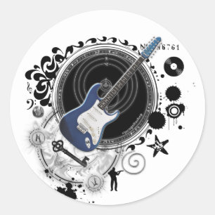 Pegatina Redonda La alquimia de la imagen de la música