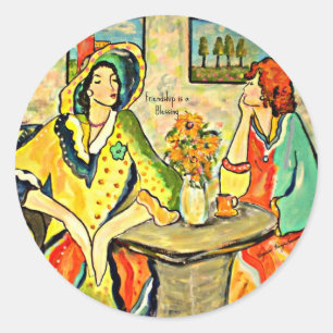 Pegatina Redonda La amistad es una bendición