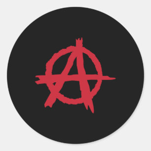 Pegatina Redonda La Anarquía Libre De Las Reglas Protesta Contra El