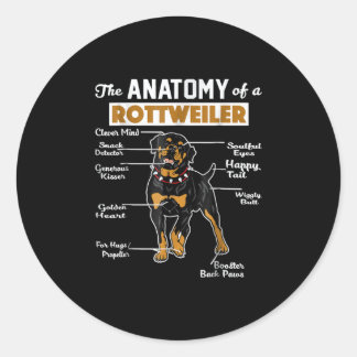 Pegatina Redonda La Anatomía De Un Rottweiler | Guay Dog Lover