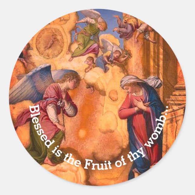 Pegatina Redonda La Anunciación (Anverso)