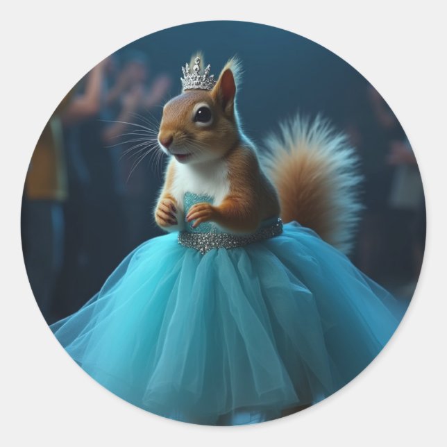 Pegatina Redonda La ardilla de la princesa (Anverso)