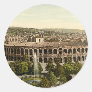 Pegatina Redonda La arena, Verona, Italia
