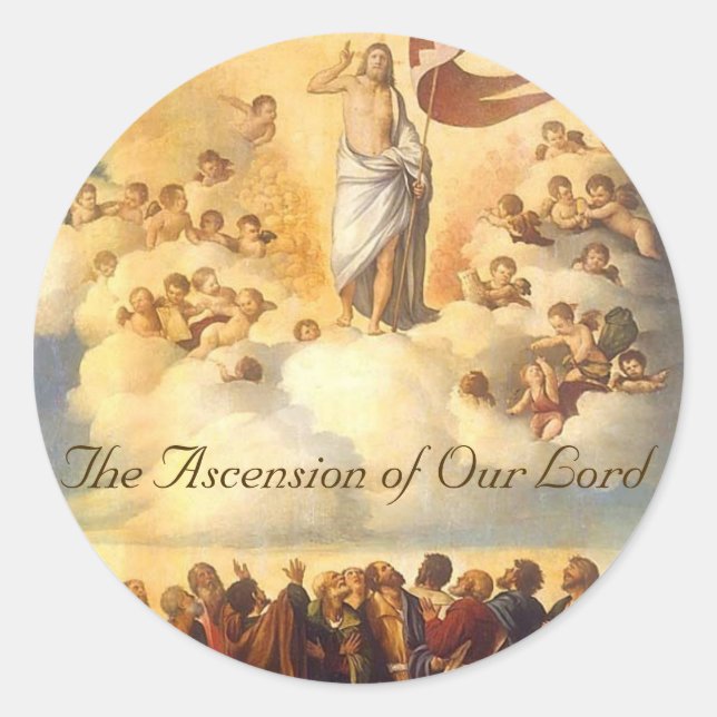 Pegatina Redonda La Ascensión de Nuestro Señor (Anverso)