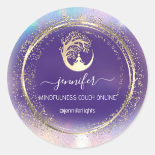 Pegatina Redonda La atención del yoga