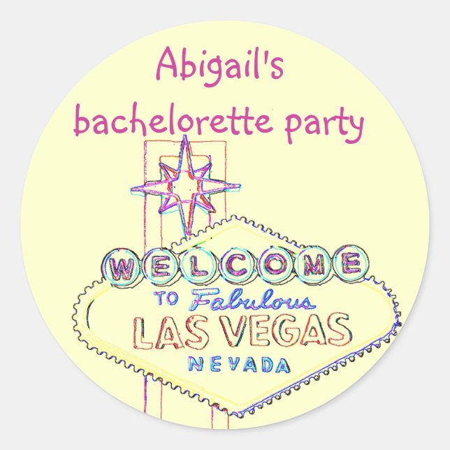 Pegatina Redonda La Bachelorette de Las Vegas (Anverso)