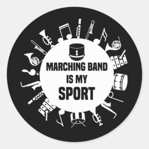 Pegatina Redonda La banda de marchas es mi deporte